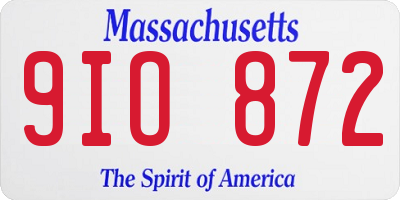 MA license plate 9IO872