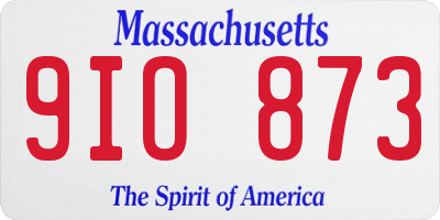 MA license plate 9IO873