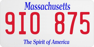 MA license plate 9IO875