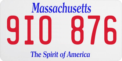 MA license plate 9IO876