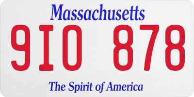 MA license plate 9IO878