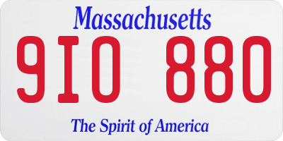 MA license plate 9IO880