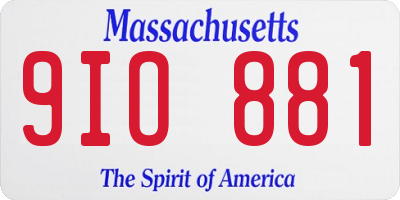 MA license plate 9IO881