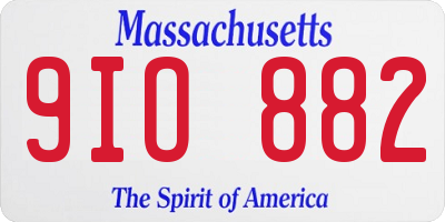 MA license plate 9IO882