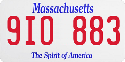 MA license plate 9IO883