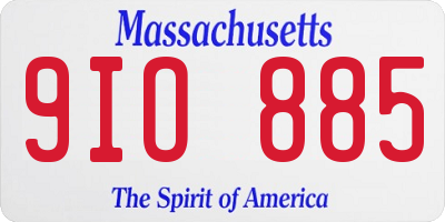 MA license plate 9IO885