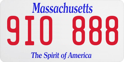 MA license plate 9IO888