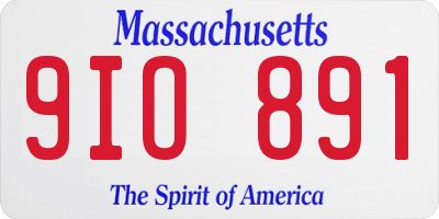 MA license plate 9IO891