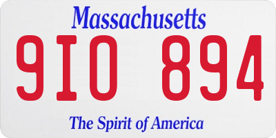 MA license plate 9IO894