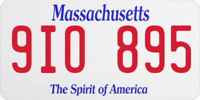 MA license plate 9IO895