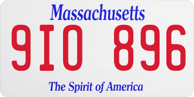 MA license plate 9IO896