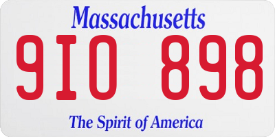 MA license plate 9IO898