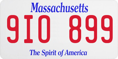 MA license plate 9IO899