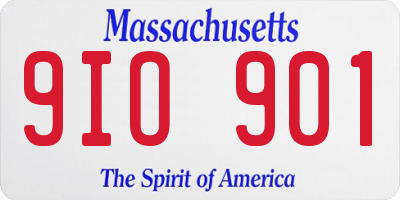 MA license plate 9IO901