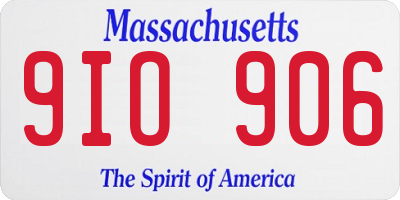 MA license plate 9IO906