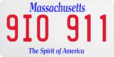 MA license plate 9IO911