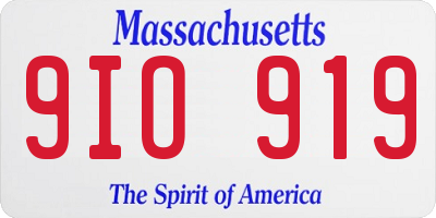 MA license plate 9IO919