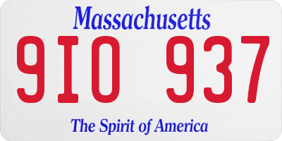 MA license plate 9IO937