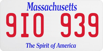 MA license plate 9IO939