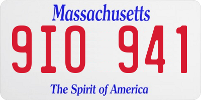 MA license plate 9IO941