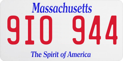 MA license plate 9IO944