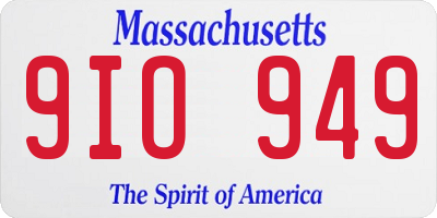 MA license plate 9IO949