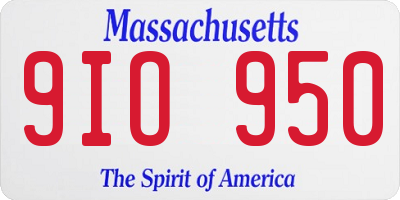 MA license plate 9IO950