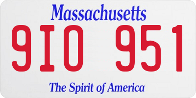 MA license plate 9IO951
