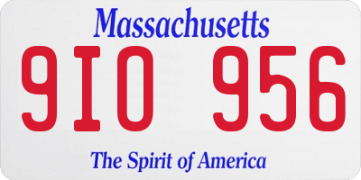 MA license plate 9IO956