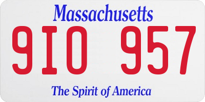MA license plate 9IO957