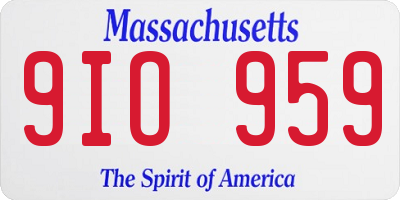 MA license plate 9IO959