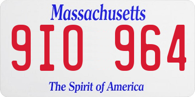 MA license plate 9IO964