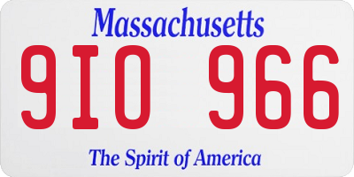 MA license plate 9IO966