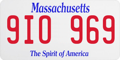 MA license plate 9IO969