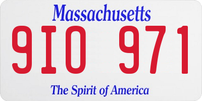 MA license plate 9IO971