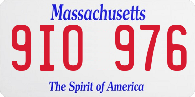 MA license plate 9IO976