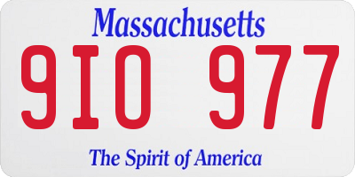 MA license plate 9IO977