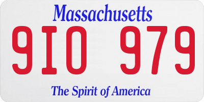 MA license plate 9IO979