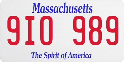MA license plate 9IO989