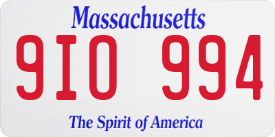 MA license plate 9IO994