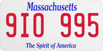 MA license plate 9IO995