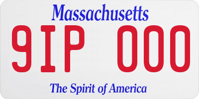 MA license plate 9IP000