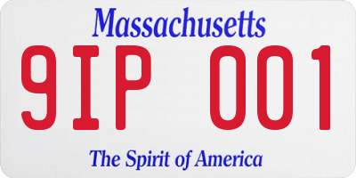 MA license plate 9IP001