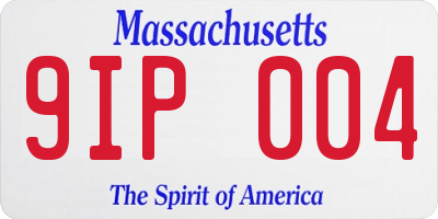 MA license plate 9IP004
