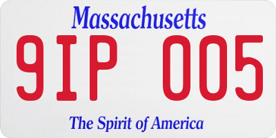 MA license plate 9IP005