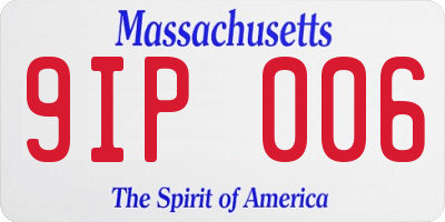MA license plate 9IP006