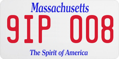 MA license plate 9IP008