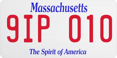 MA license plate 9IP010