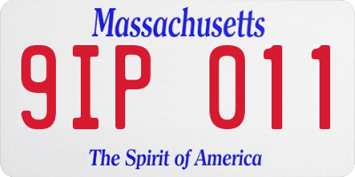 MA license plate 9IP011