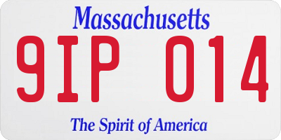 MA license plate 9IP014